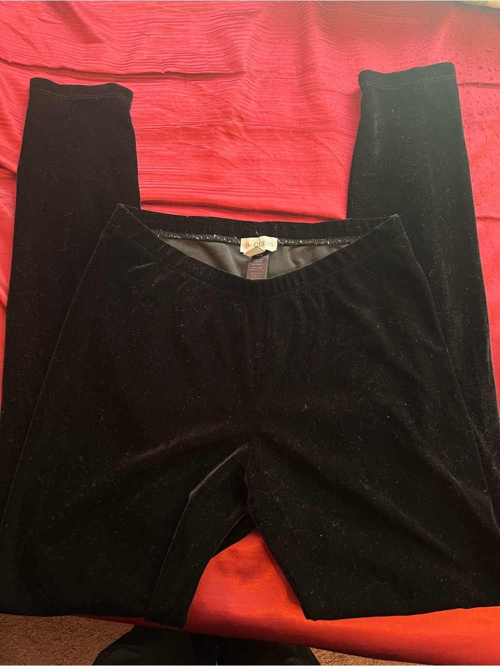 Guess Velvet Leggings in Black